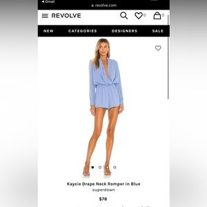 Revolve super down romper with tags